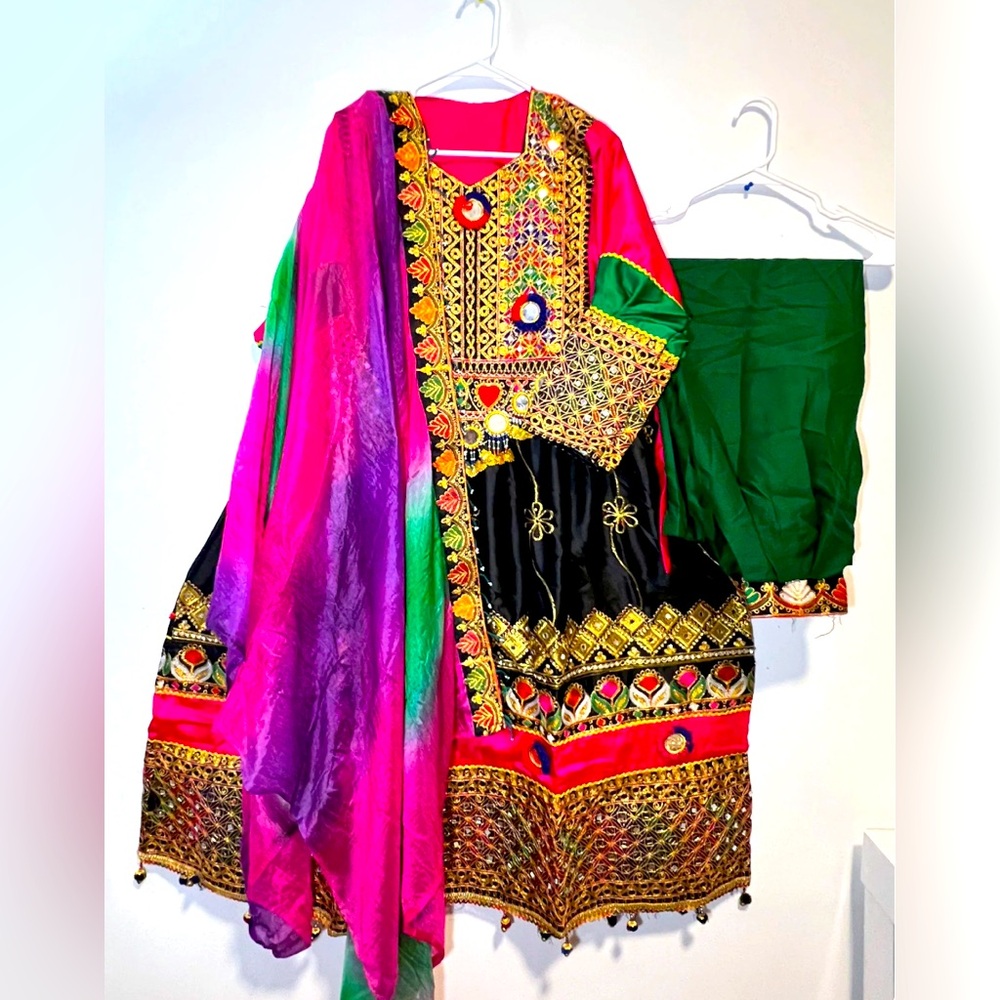 Afghan Traditional Dress for Wedding 3 pieces